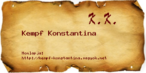 Kempf Konstantina névjegykártya